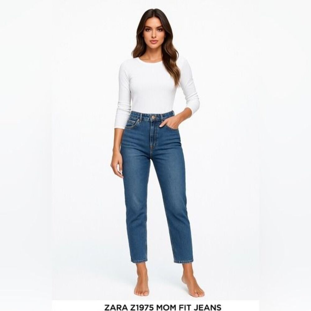 12 Zara High-Rise The 90s Mom Fit Lightly Distressed Rigid